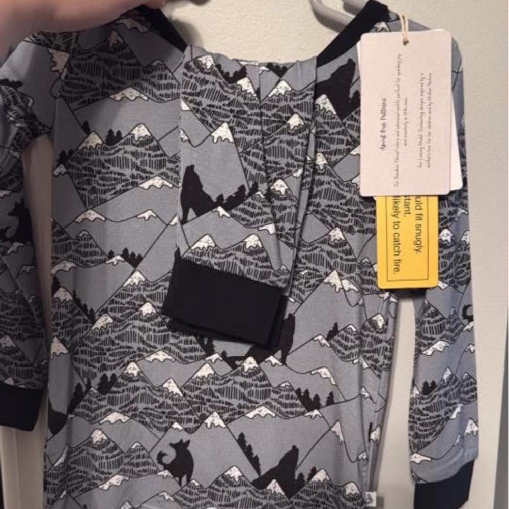 Gray Mountain Print Onesie